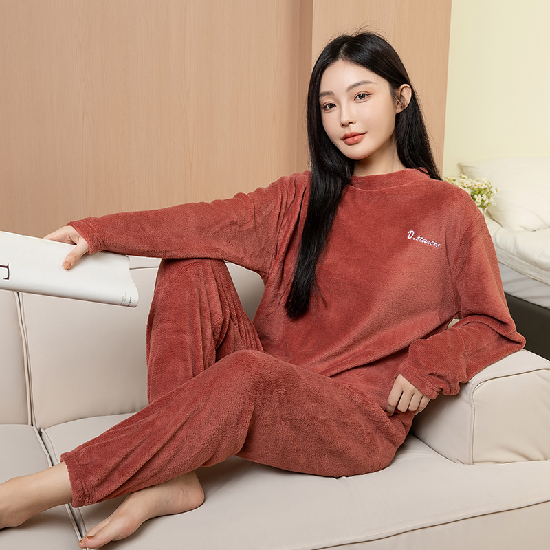 【冬季加厚款】珊瑚绒睡衣女情侣学生新法兰绒仙女暖暖裤家居服套装