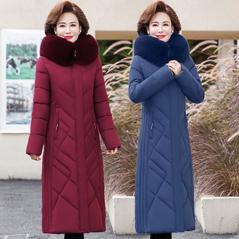 波司登妈妈冬装羽绒羽绒服长款过膝中老年人加肥加大码羽绒衣宽松