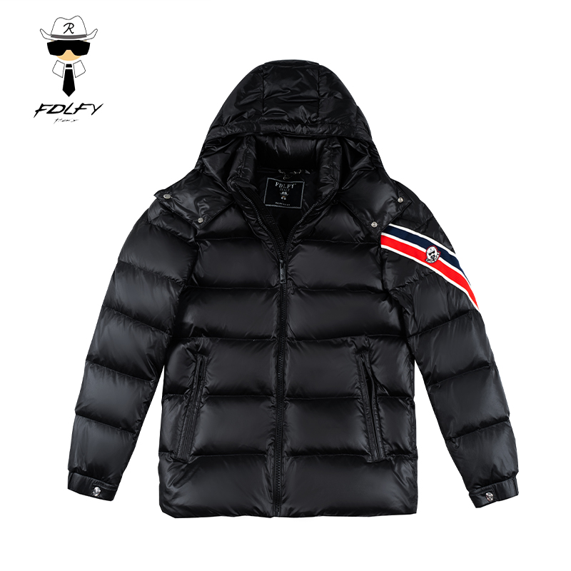 FDLFY老佛爷男装连帽羽绒服冬季轻奢男士欧货白鸭绒外套