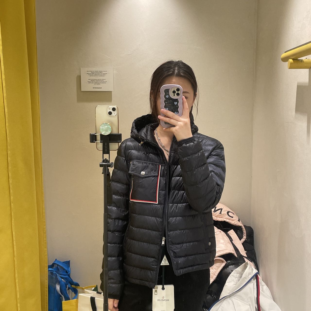 全新未使用 蒙口 /GG/男士秋冬黑色时尚百搭羽绒服LIHOU  福利款