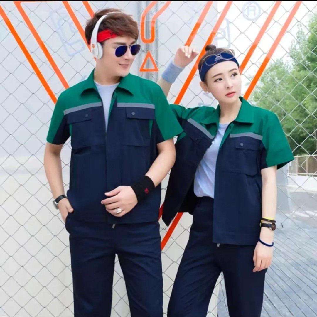 夏季拼色短袖工作服夏装裤子上衣汽修装修耐磨汽修服厂服工服工装