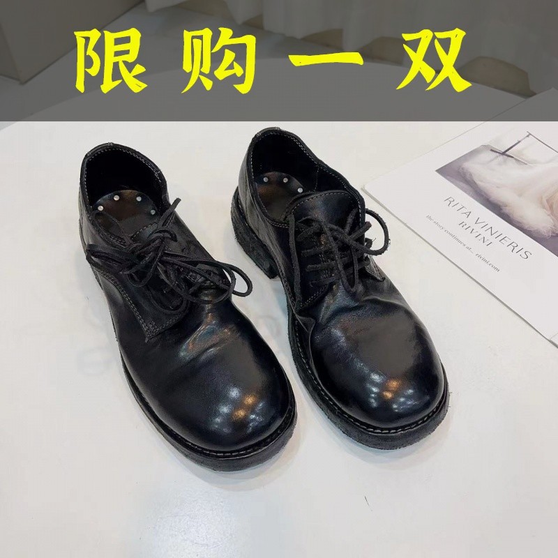百丽纯爱东莞好物系带德比英伦风水洗马皮复古圆头休闲女鞋 B34