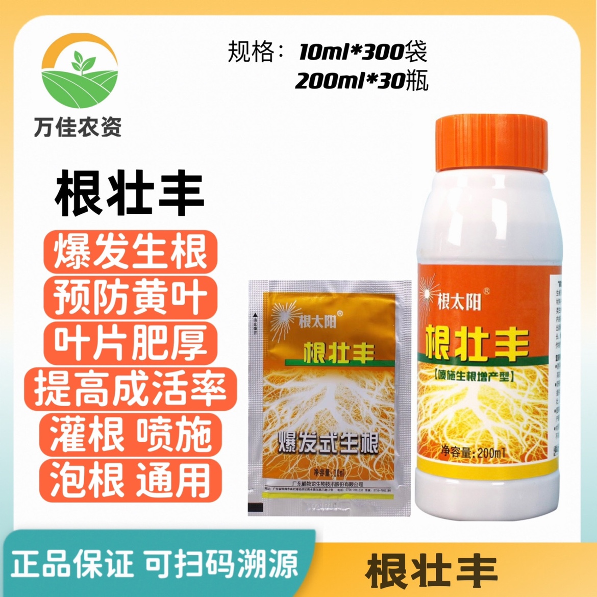 根壮丰根太阳氨基酸水溶肥料生根壮苗移栽根多多快速爆发式生根剂