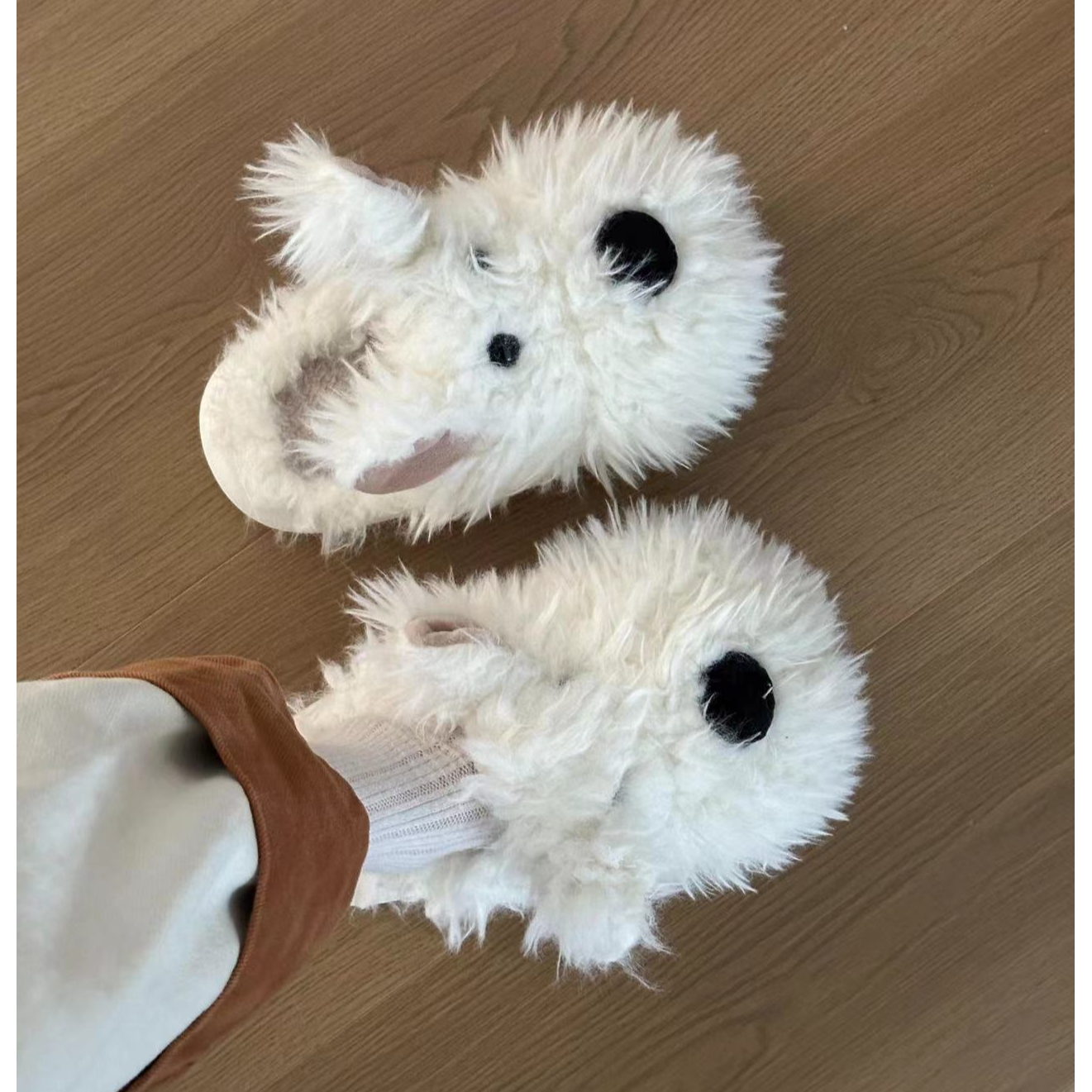 乖巧可爱修勾西高地包头狗头拖鞋女秋冬季毛毛拖少女心卡通棉拖鞋