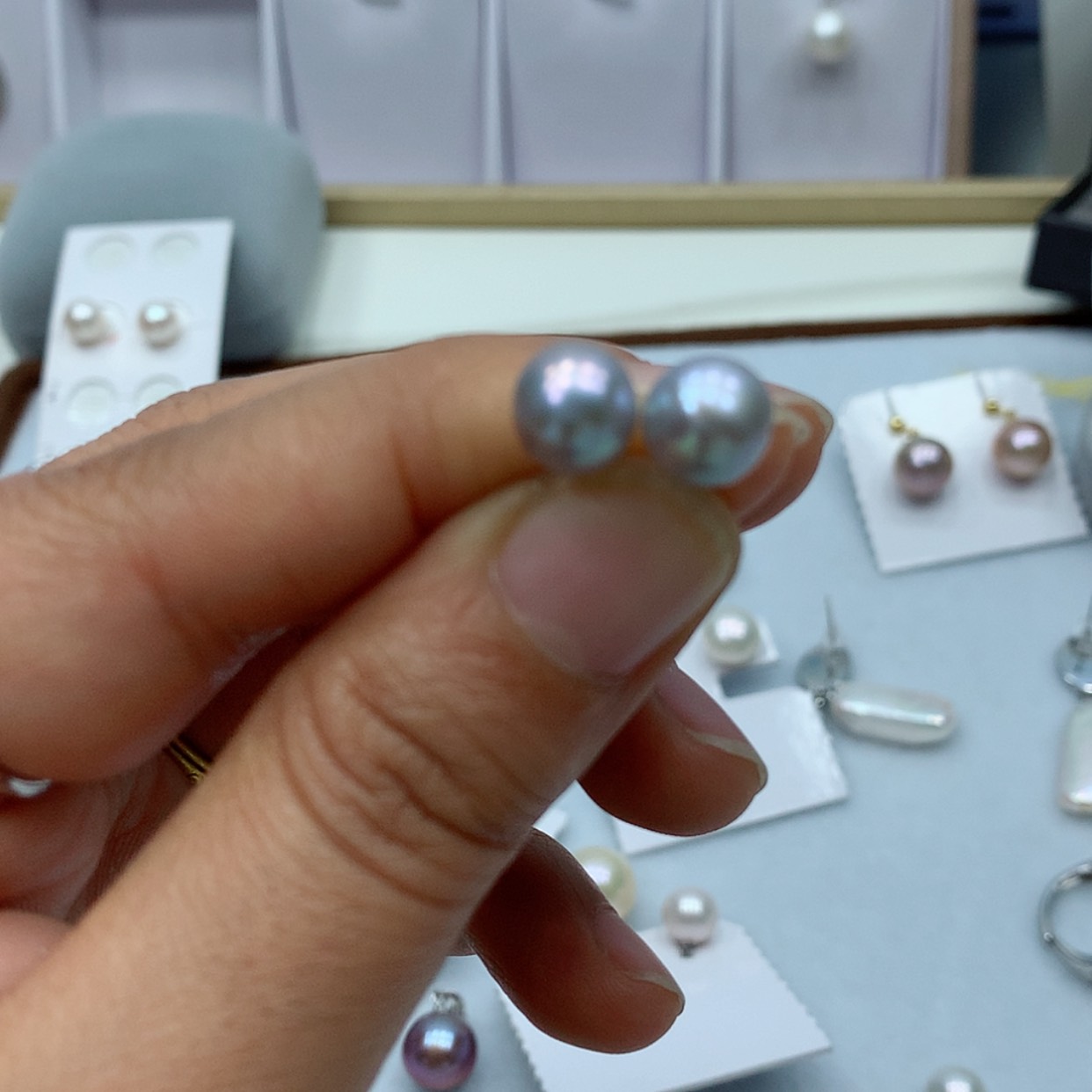 【闪购商品】海水珍珠耳饰银S925镶嵌