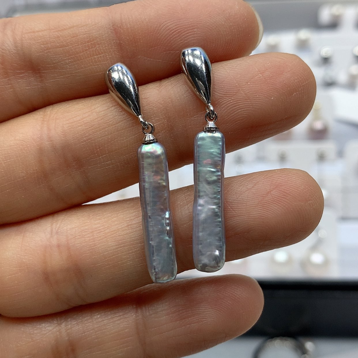 【闪购商品】淡水珍珠耳饰银S925镶嵌