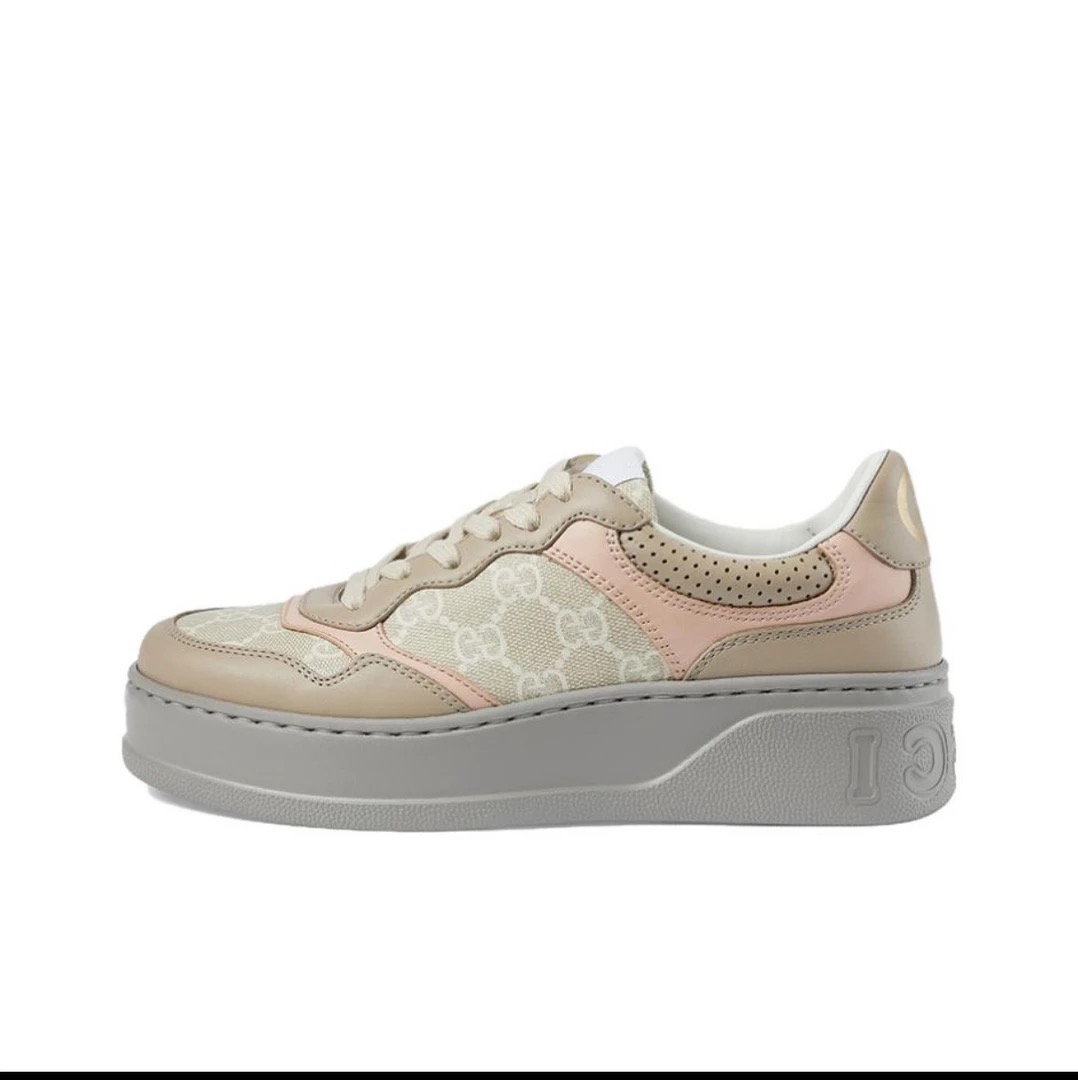 未使用 GUCCI/古驰 古驰 Gucci 灰粉拼接老花饼干鞋