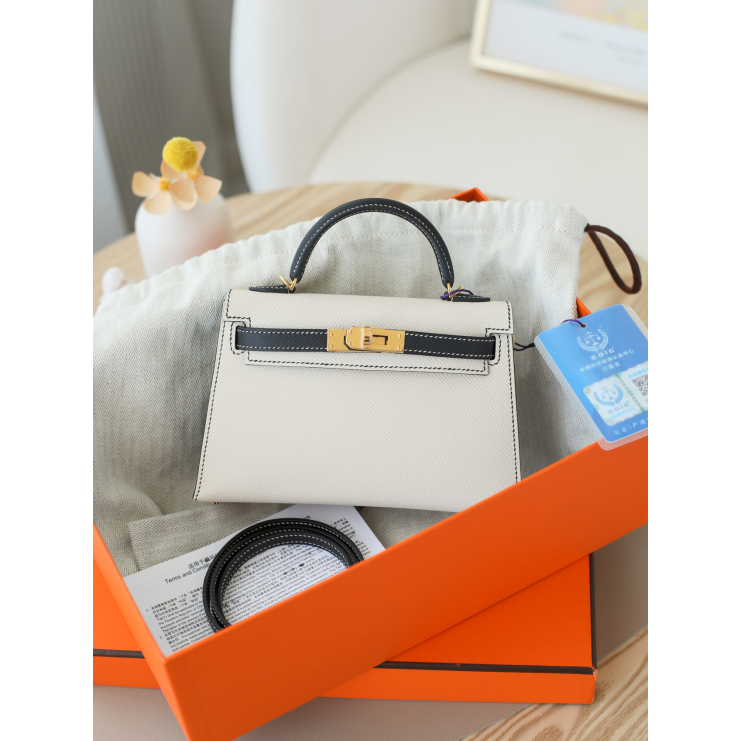全新未使用 Hermes/爱马仕 二代18 反走线 EP皮 熊猫拼 金扣