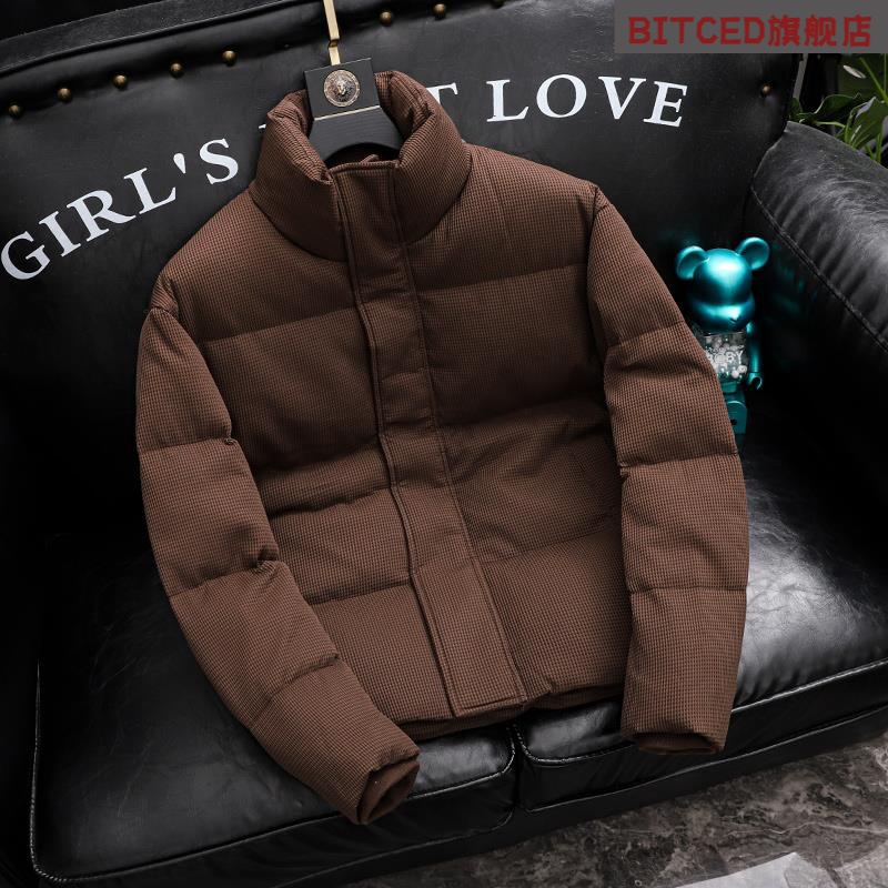 欧货站高端面包服羽绒服男 2023冬季加厚保暖短款时尚纯色外套潮