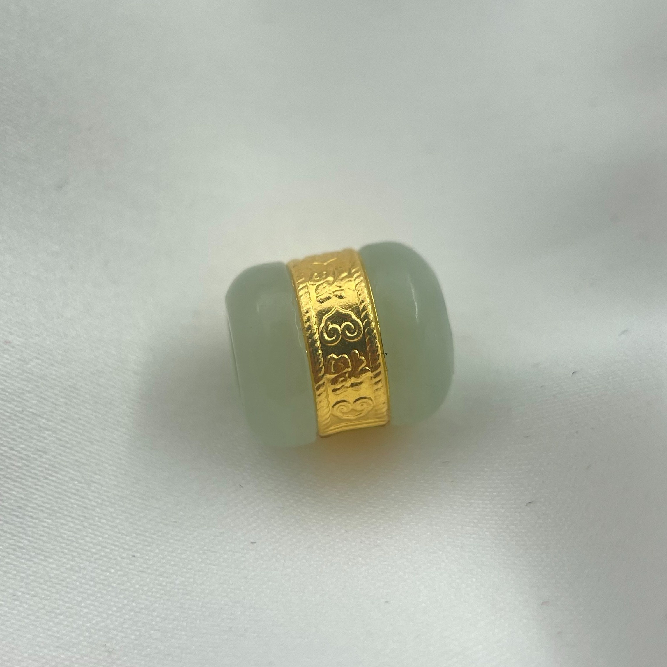 999足金24k黄金镶嵌和田玉蛮腰吊坠 JSA12272【贝总专属】百搭时尚