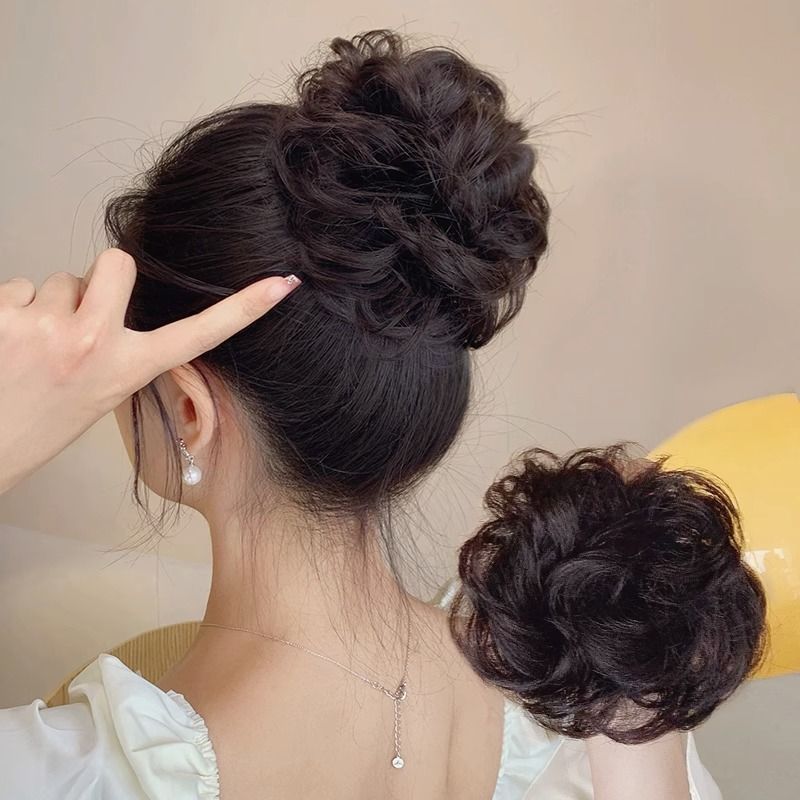 真发丸子头女全真发圈后脑勺卷发蓬松增发量新娘旗袍懒人盘发神器