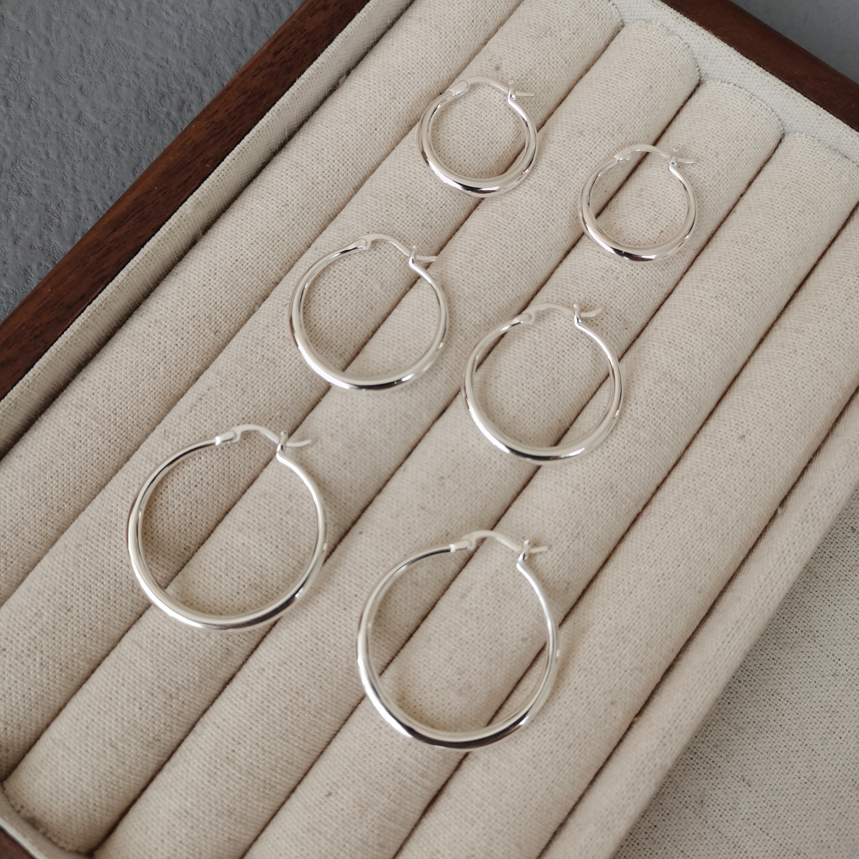 925银耳饰 纯银素圈耳环轻职风百搭简约基础款-渐变光圈耳扣0155