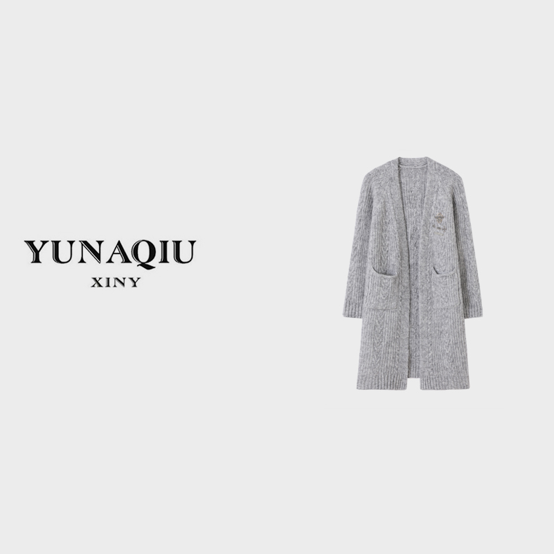 【白姐推荐】秋冬新款羊毛中长款针织开衫女宽松风毛衣外套-6027