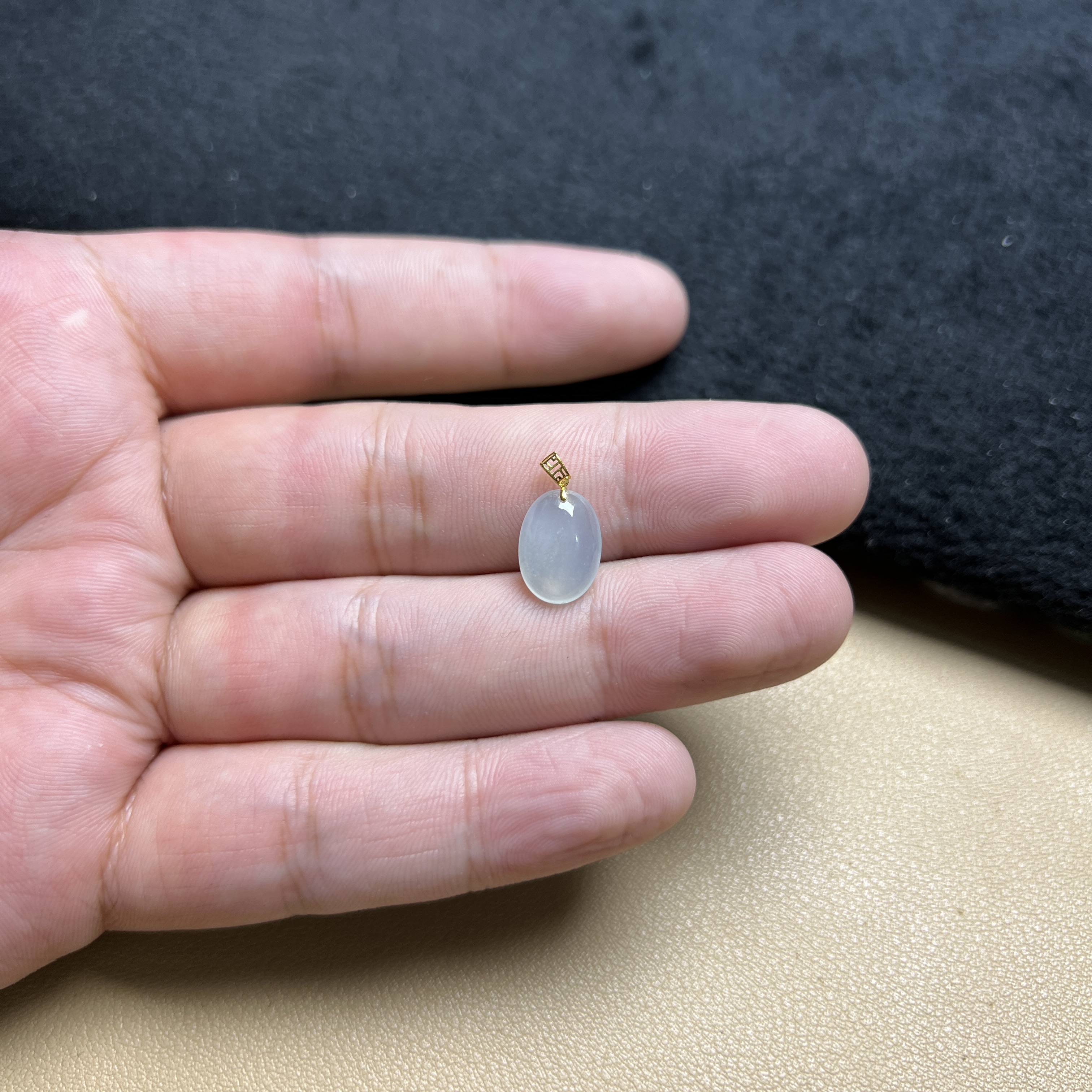 翡翠蛋面吊坠冰种水头好18K平安圆满伴高贵精致素款