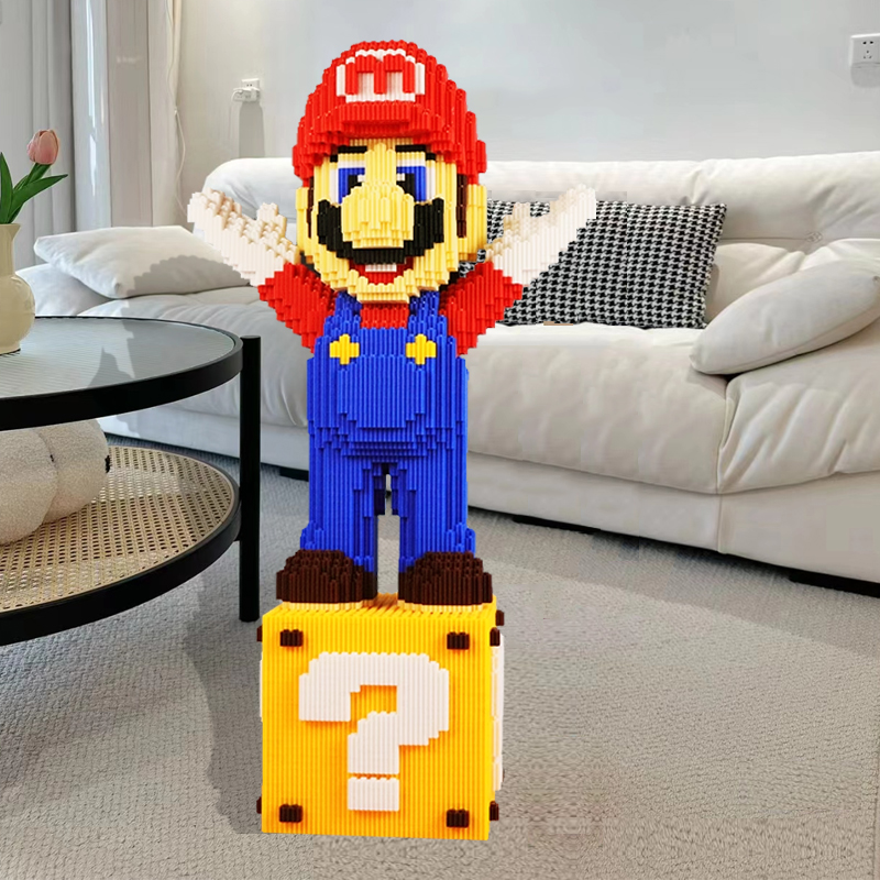 58cm超大箱子玛丽奥-0.8大颗粒益智积木玩具亲子拼装女孩礼物摆件