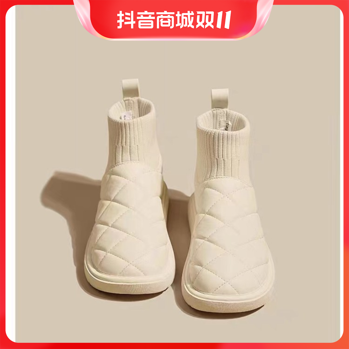 红蜻蜓牌加绒加厚雪地靴女2023年新款秋冬时尚厚底外穿防滑保暖棉