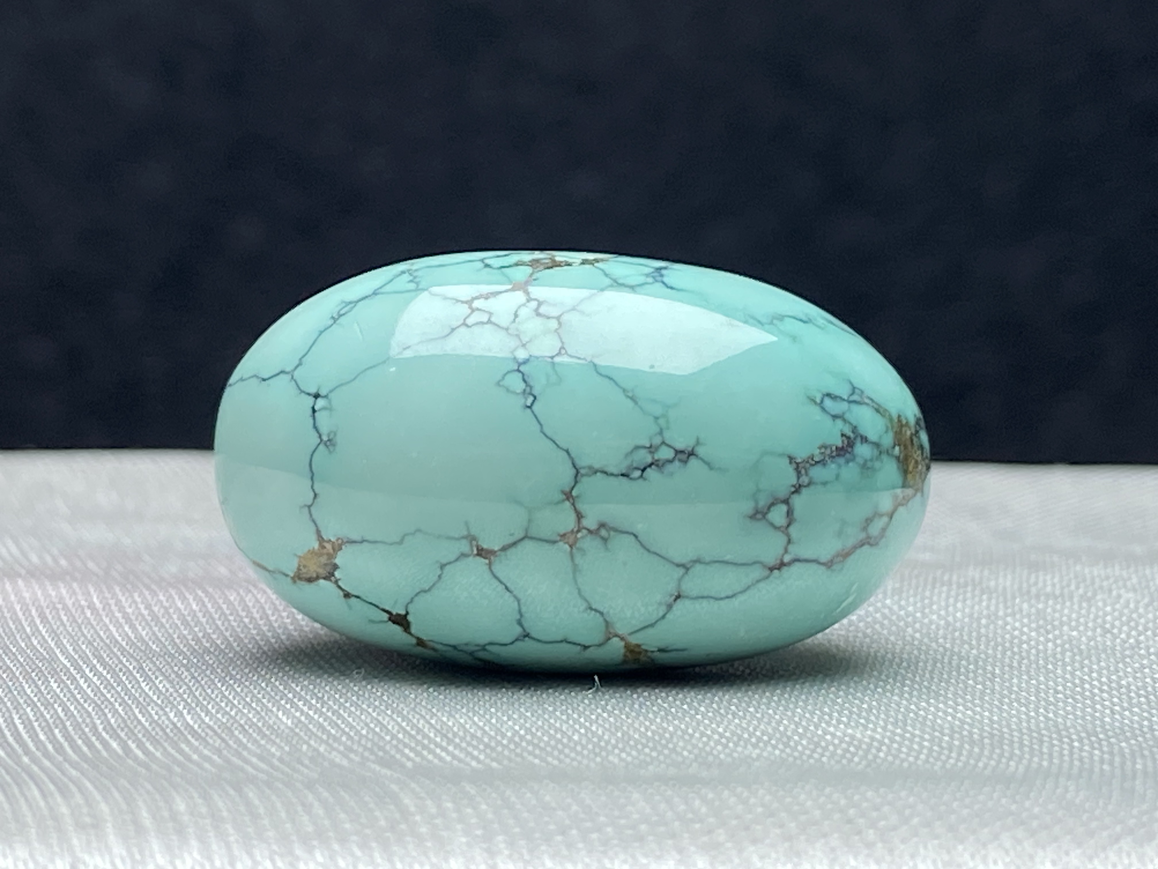 原矿高瓷精品绿料水草纹绿松石枣珠锁骨百搭时尚单珠 尺寸14*24 