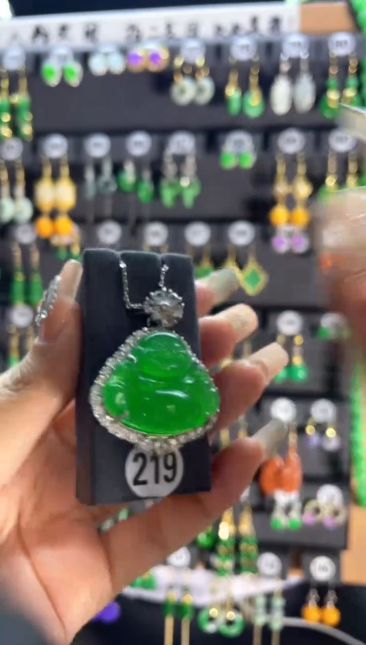 【闪购商品】翡翠耳饰银S925镶嵌219...