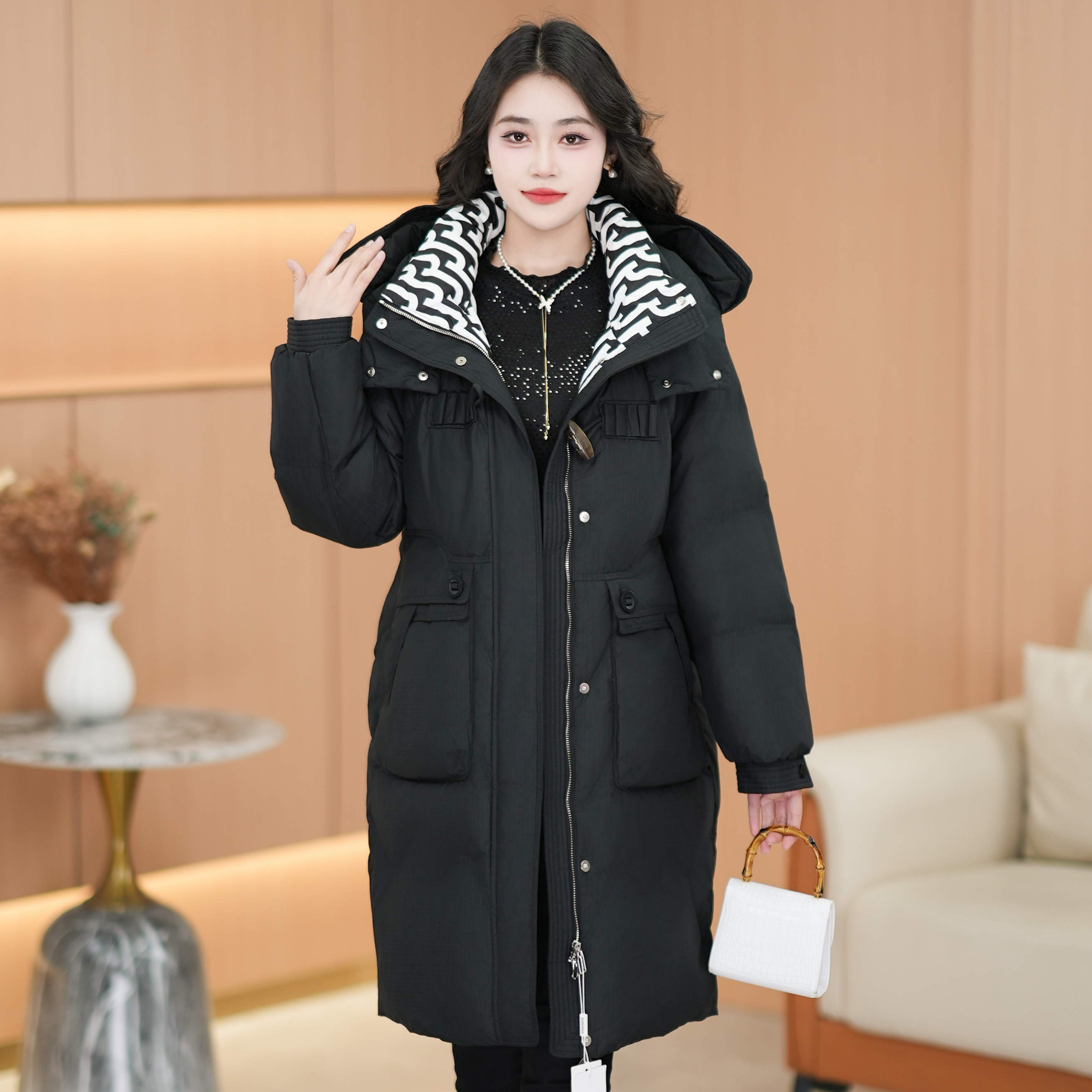 【羽绒服】2023年冬季新款国标白鸭绒韩版女士羽绒服保暖