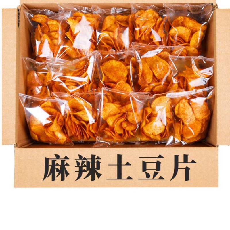麻辣土豆片酥脆土豆脆片薯片休闲好吃零食袋装独立包装短保180天