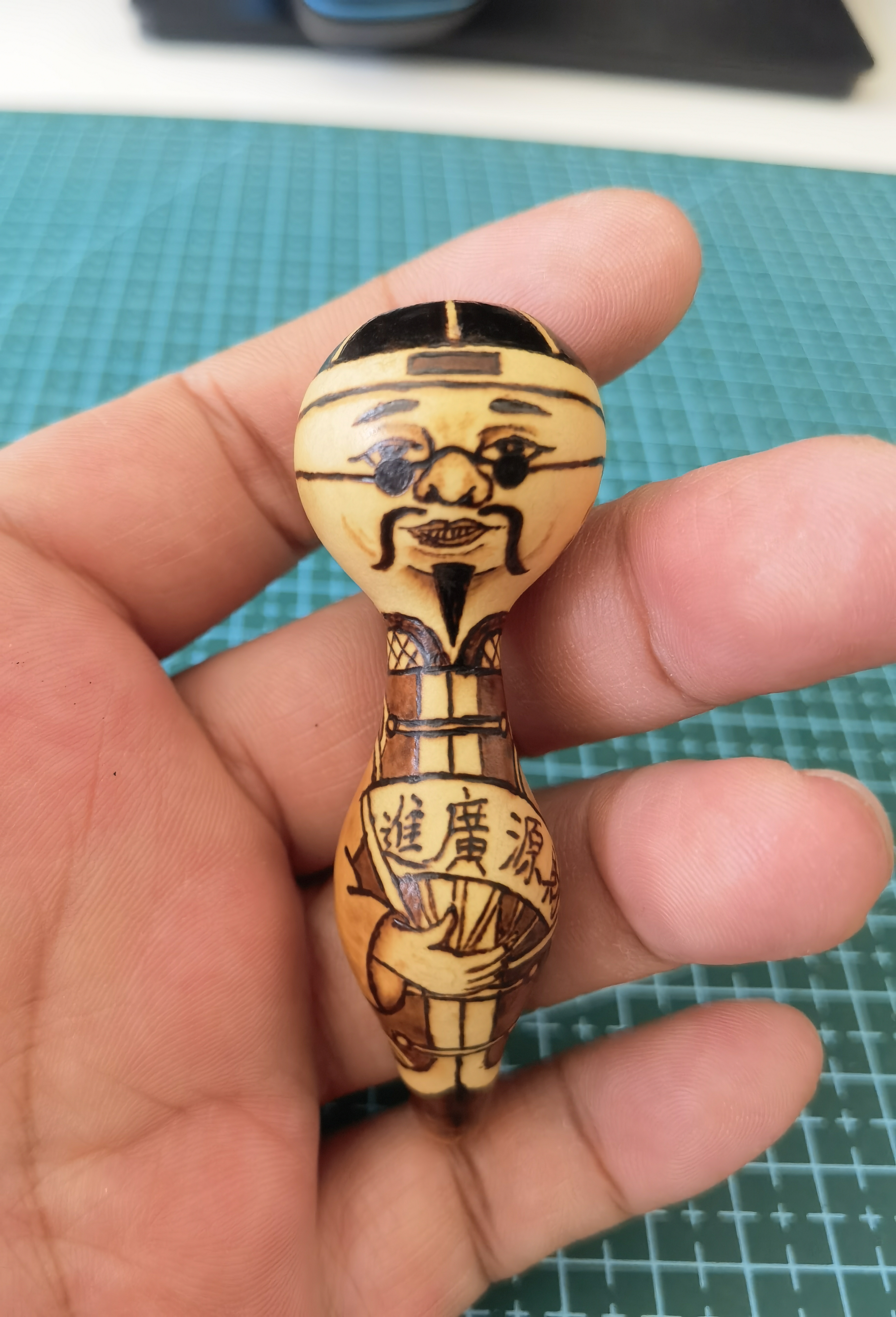 纯手工烙画葫芦～财源广进（本捻葫芦绕指柔，一物一拍，所见即所得）