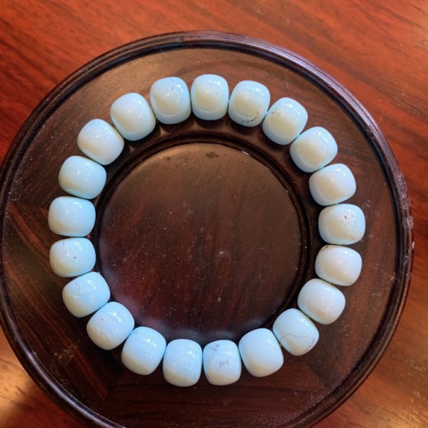 l 湖北原矿绿松石老型珠、高瓷蓝微线品光滑细腻，性价比超高，10mm