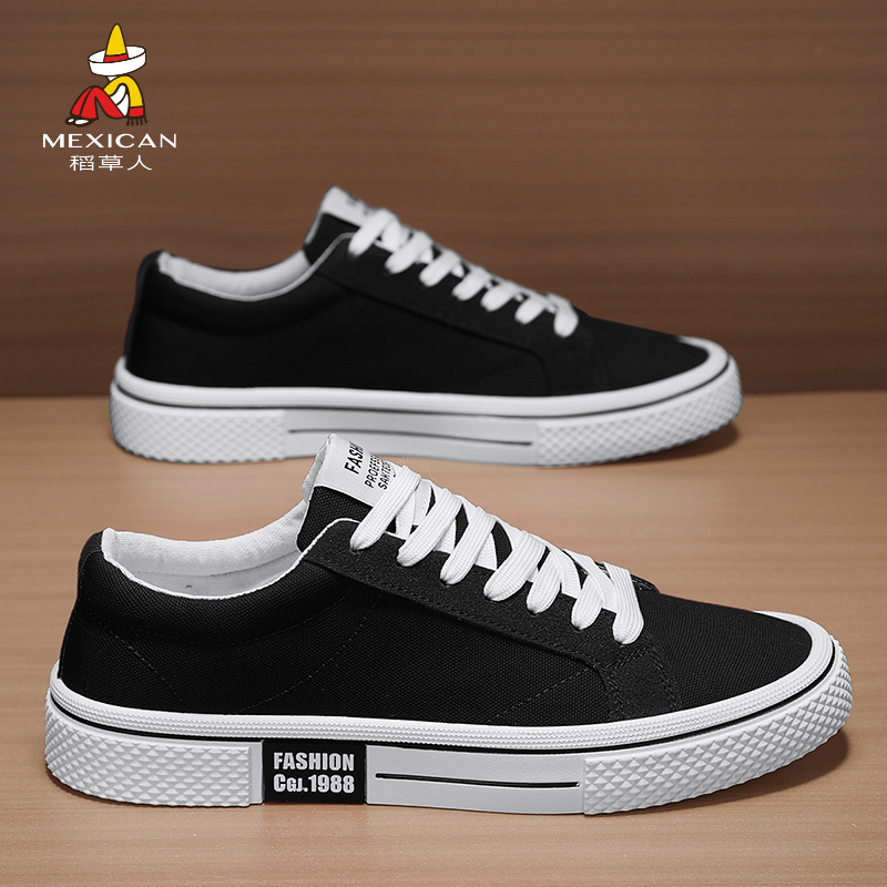 稻草人正版男士帆布鞋秋季潮流休闲潮男鞋子男款爆款2025新款板鞋商品图