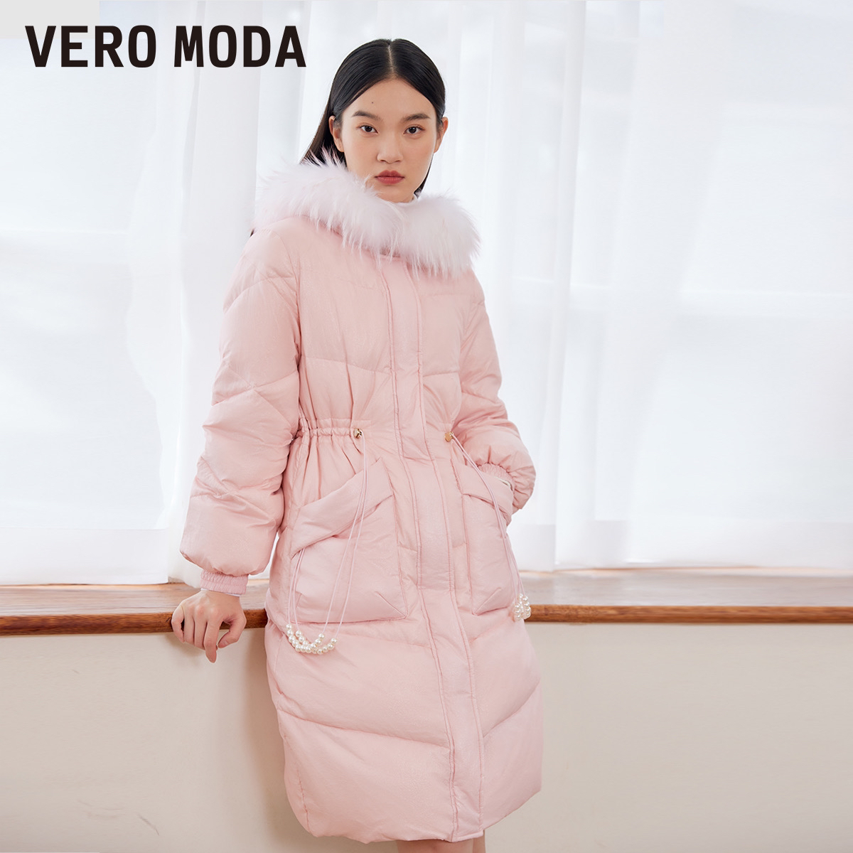 【粉丝专属】Vero Moda羽绒服秋冬90%白鸭绒收腰貉毛领321412050