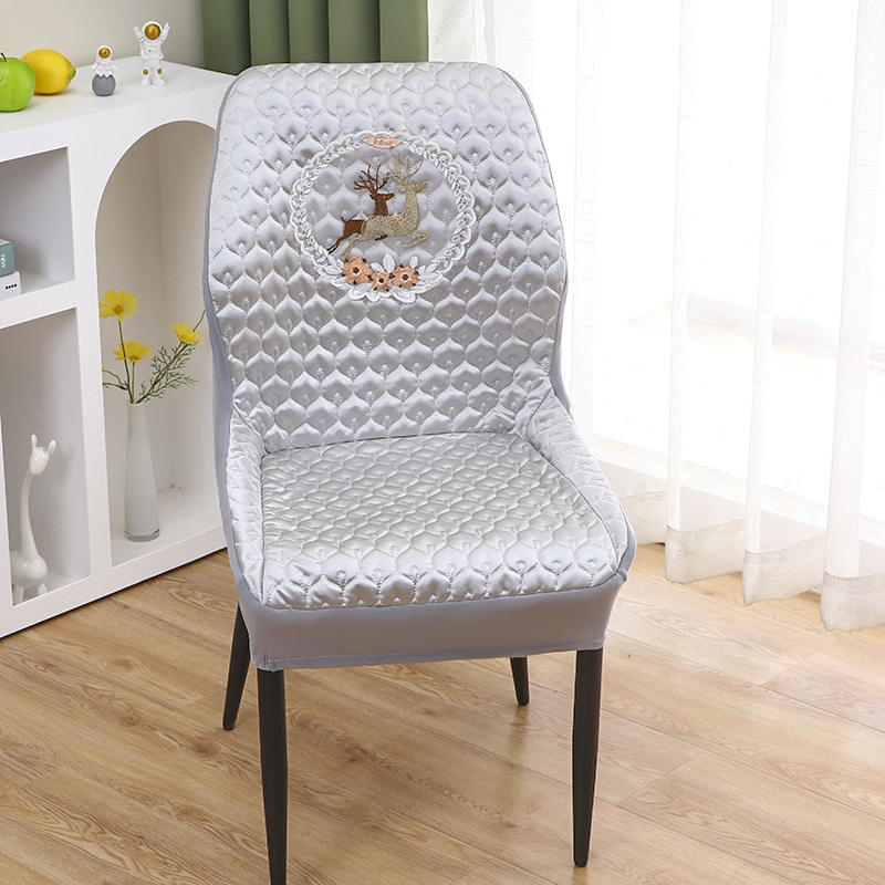 轻奢餐椅弧形椅子套罩加厚家用通用万能全包弹力靠背一体凳子椅套