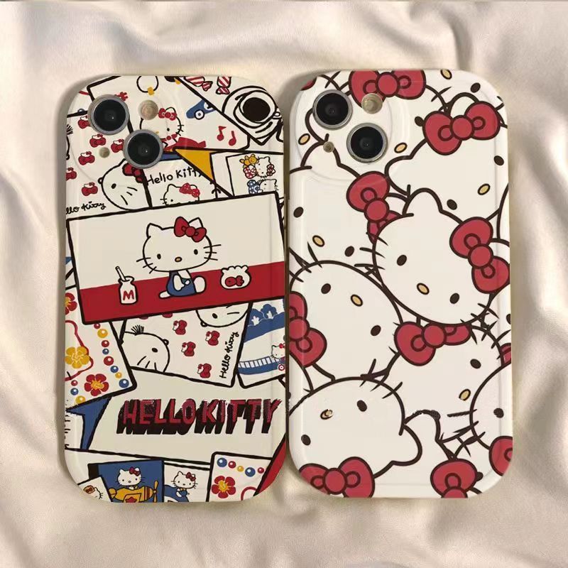情侣透明卡通手机壳凯蒂猫咪苹果15iPhone14ProMax女13/7///软壳X