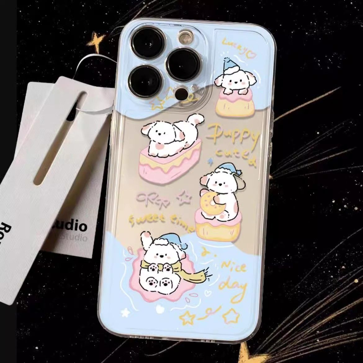 全包防摔硅胶新款趣味小狗苹果15promax手机壳iPhone1413透明软壳