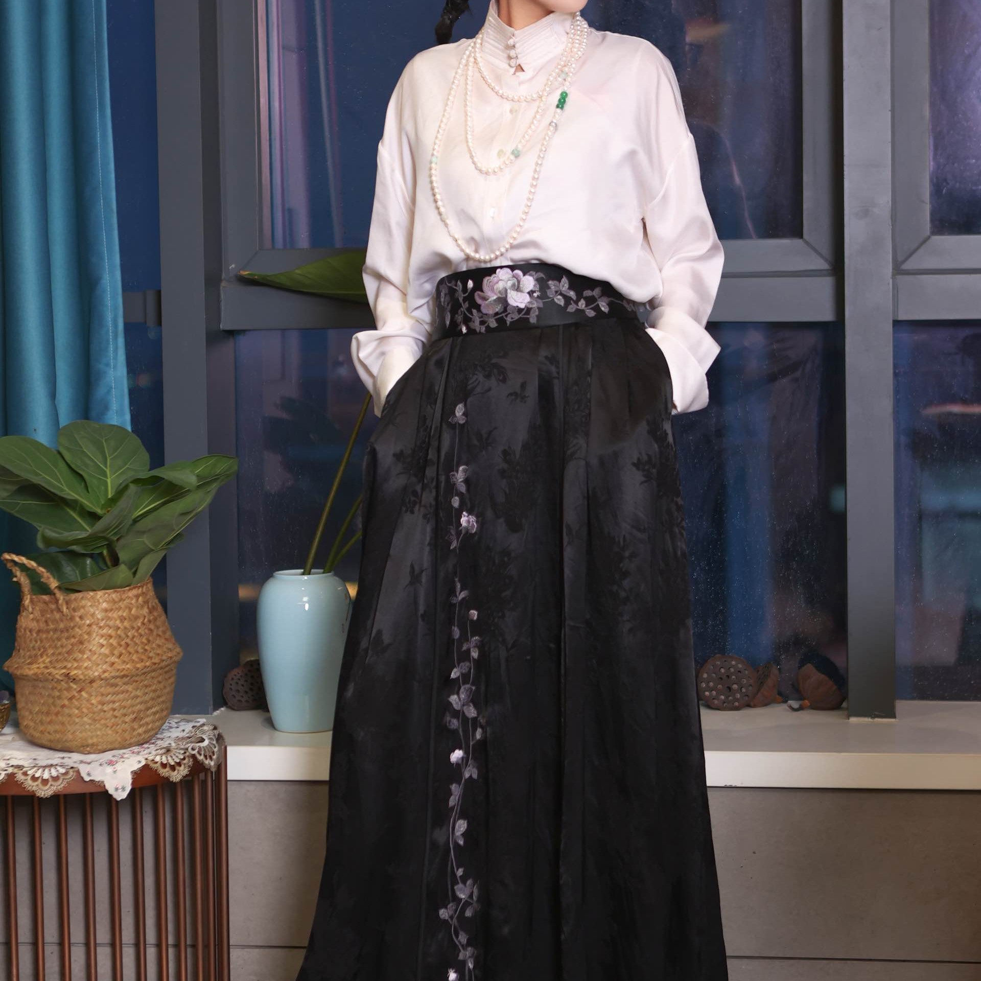 承国风 新款中式经典时尚高级百搭马面裙女神送礼AE31BQ040