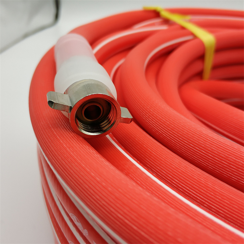 园林果园喷药三胶两线红色抗老化高压喷雾软管8.5MM足米正确规格