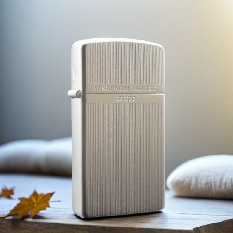 ZIPPO打火机 商务竖纹XF窄机磨砂银 DYJ1