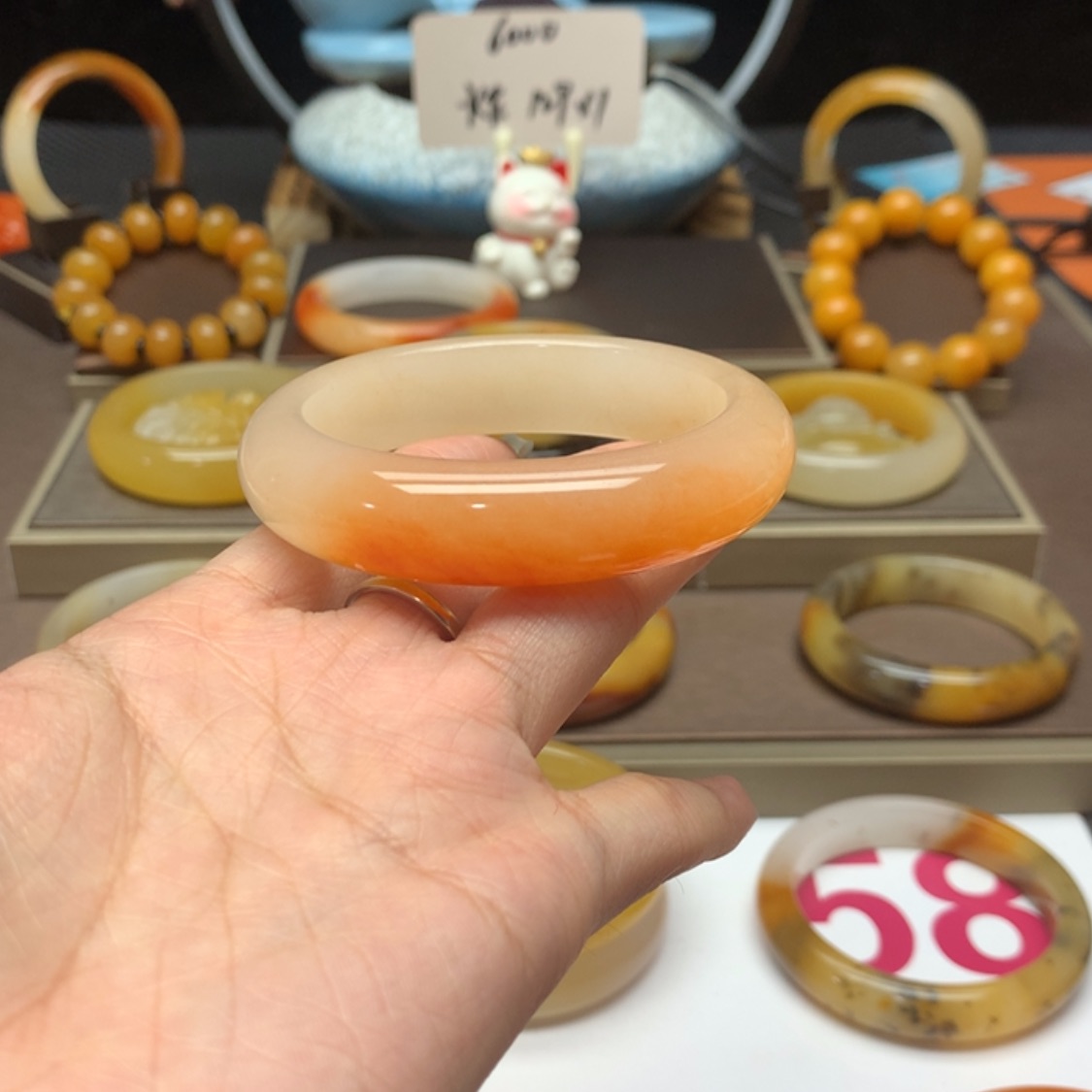 【闪购商品】石英质玉（黄龙玉）手镯未镶嵌