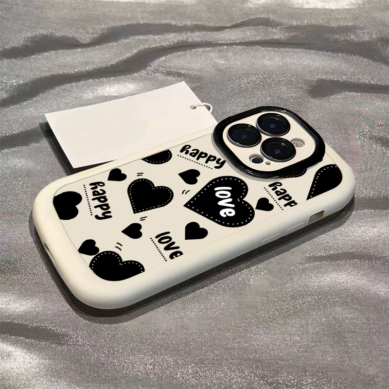 ins风爱心适用苹果15promax手机壳iphone14全包13/12/11/x高级感7