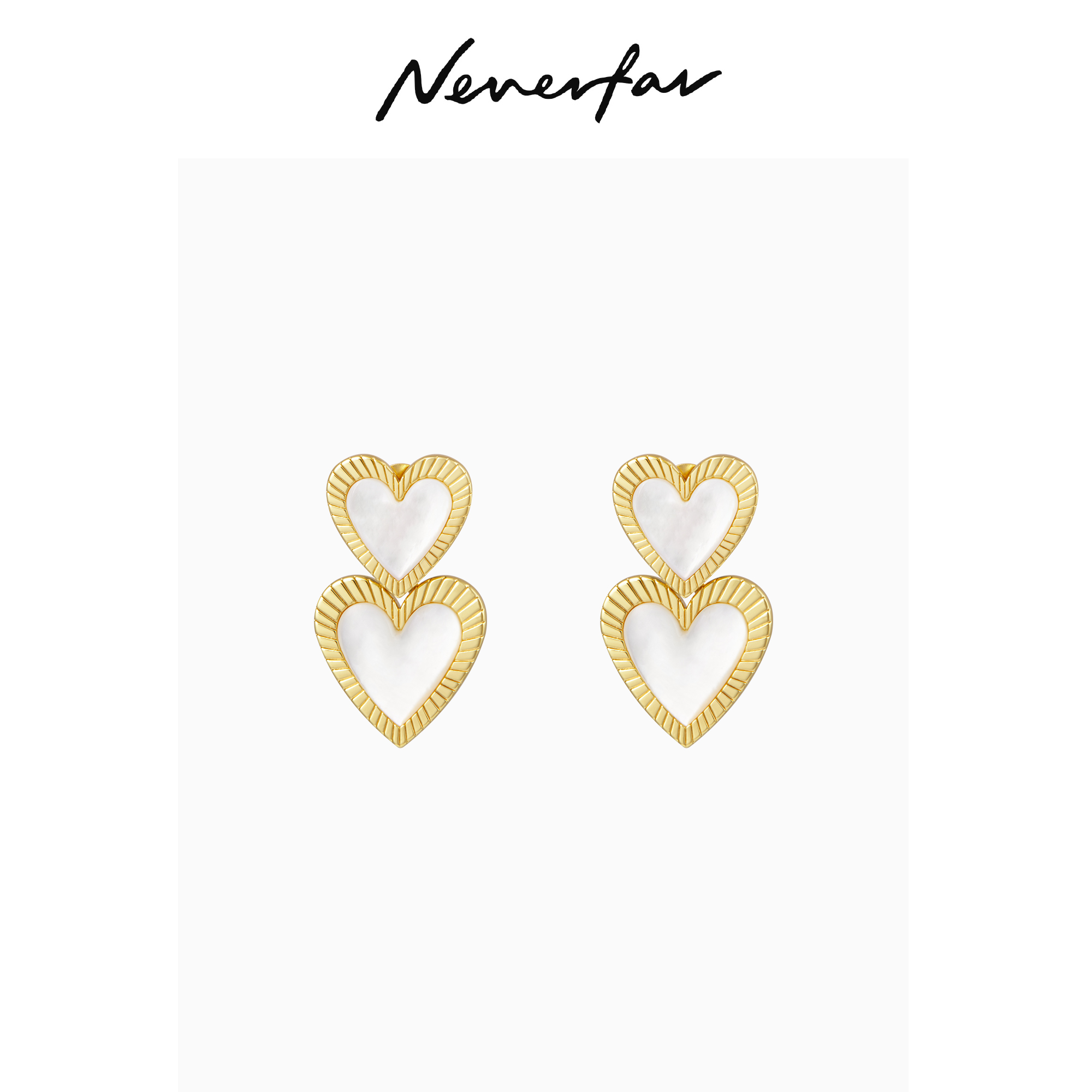 铜合金耳饰 摩登桃心系列 双桃心耳环