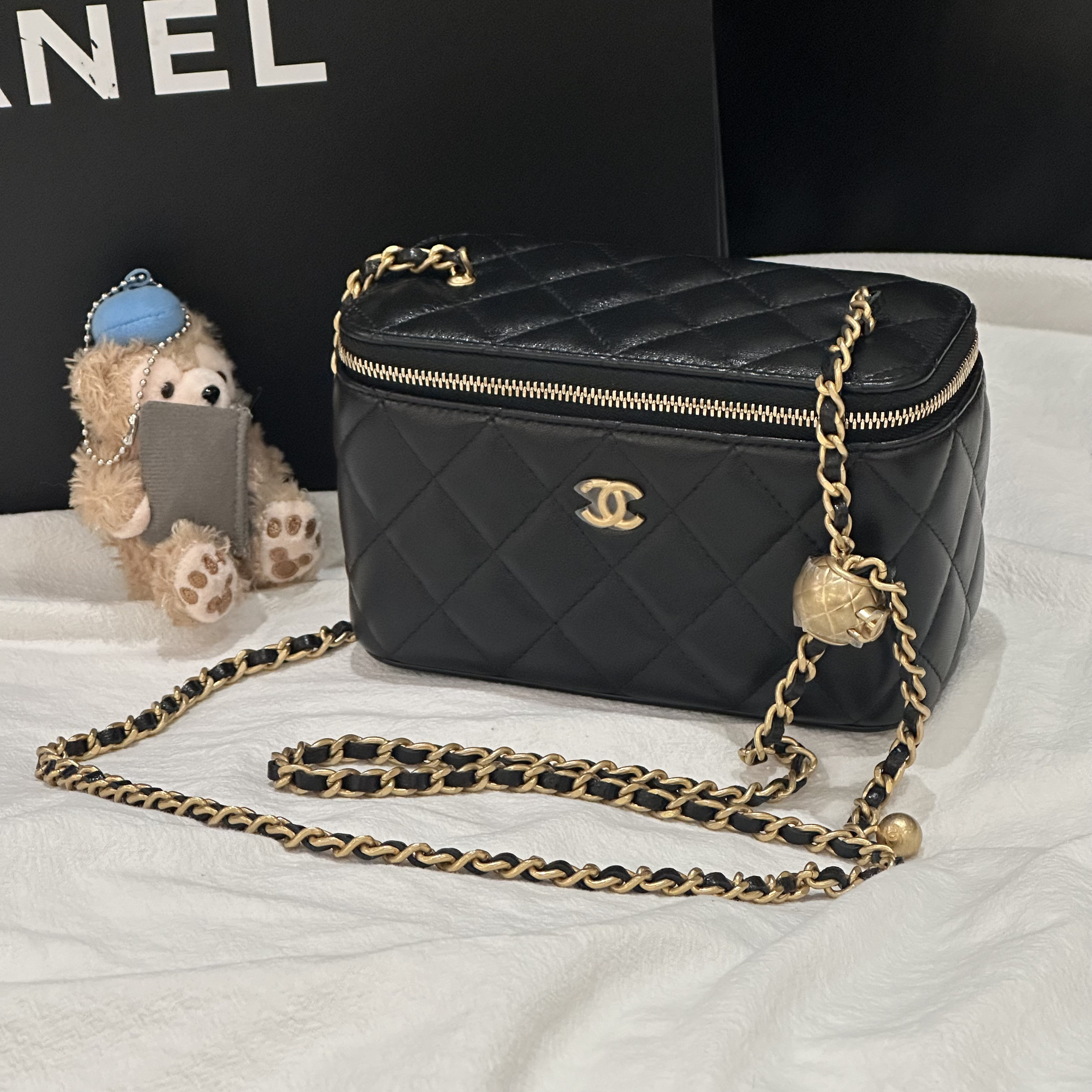 99新 Chanel/香奈儿 Chanel 23C系列金球长盒子包黑金