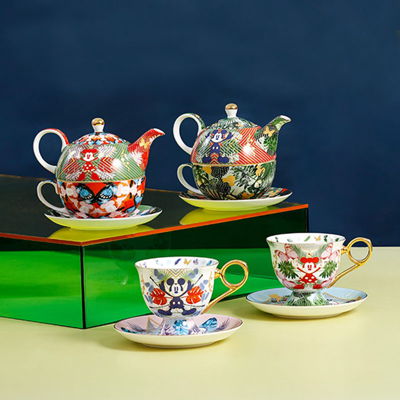 SUNDAY HOME 万花筒米奇陶瓷潮流家居摆件高档英式杯碟