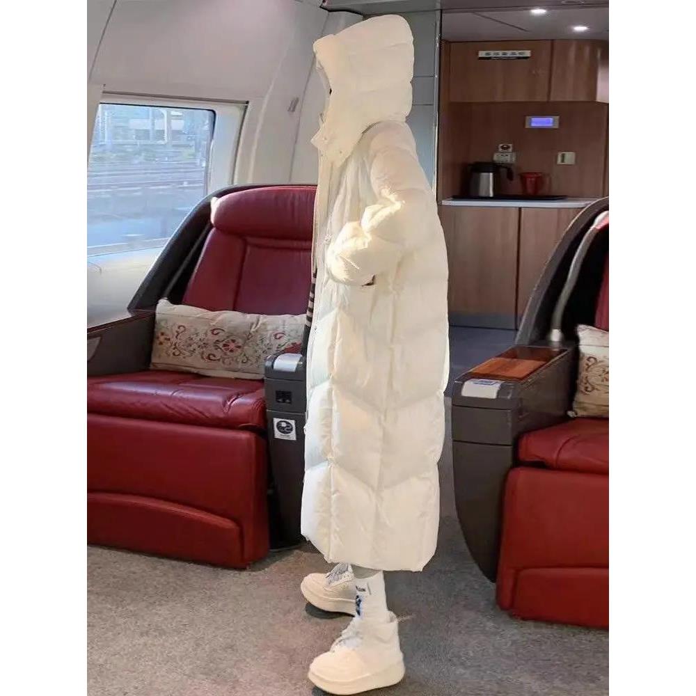 时尚断码清仓羽绒服双11特卖白色过膝长款羽绒羽绒服女2023冬装时