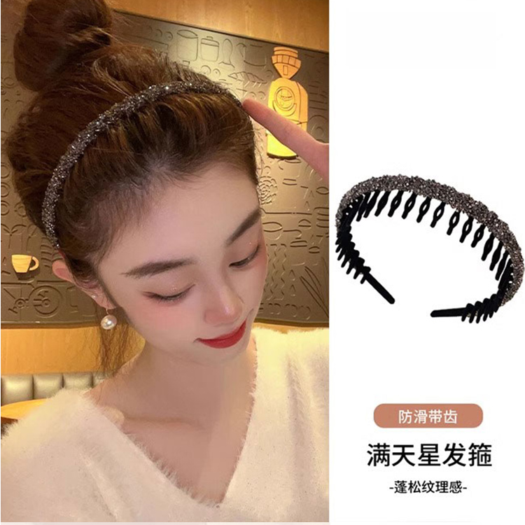 J10高级感水钻发箍女植绒碎发整理神器洗脸压发发卡头箍头饰发捆