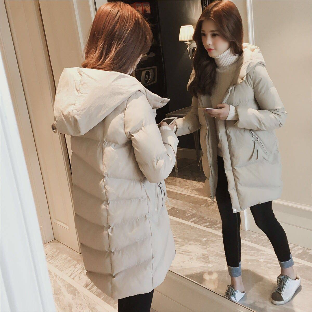 新款轻薄羽绒服服2023年冬装新款韩系小个子150中长款加厚黑色