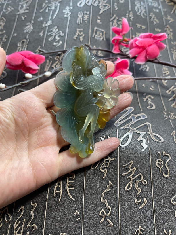 精美花玉蝴蝶仙子挂坠吊坠，颜色超美毛衣链