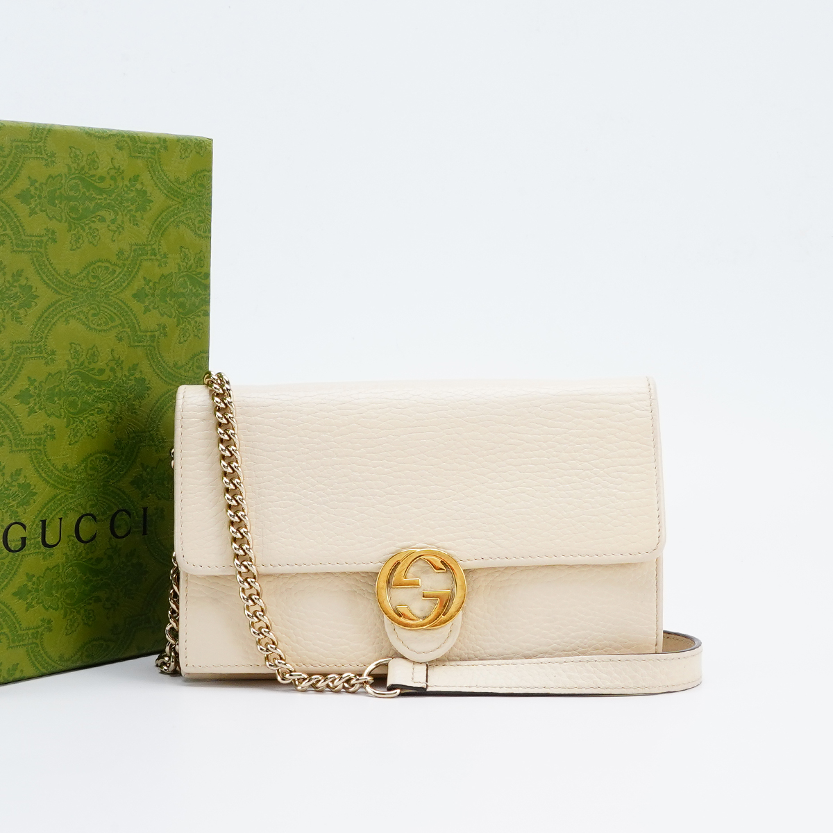 95新  GUCCI/古驰  风琴包woc白/BG22007118