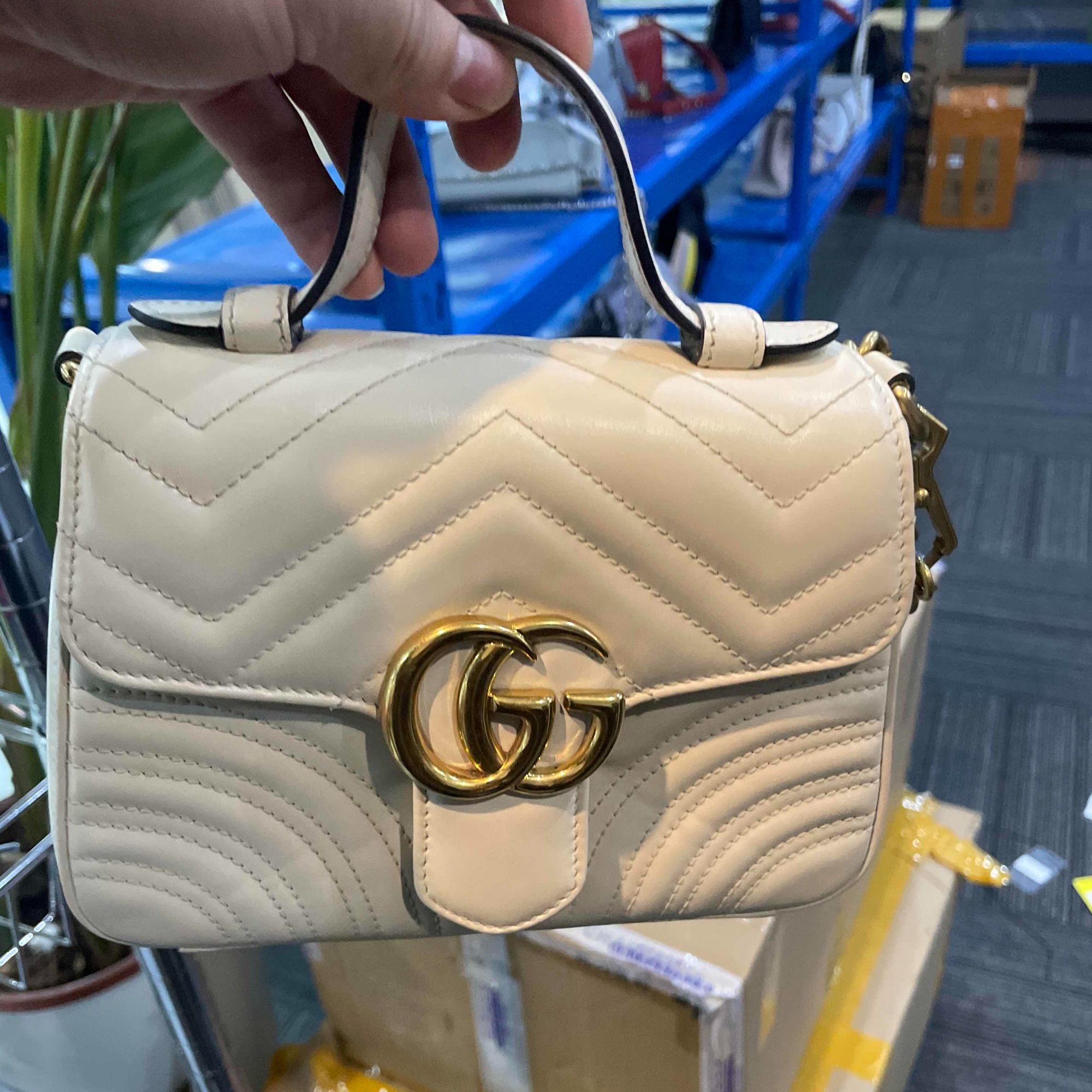 95新  GUCCI 白金手提马蒙 /b15  y17