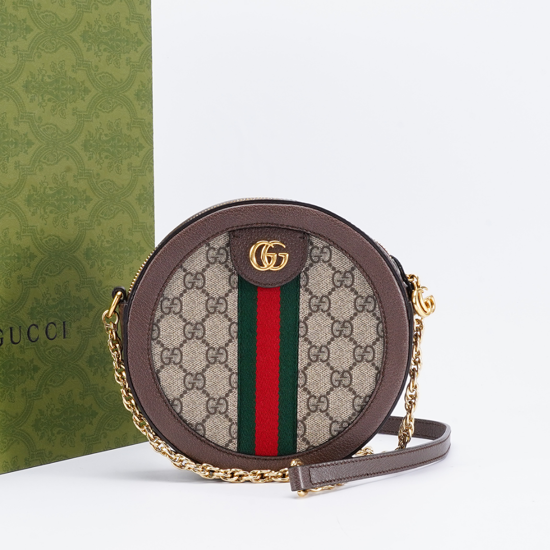 95新 GUCCI/古驰 ophidia圆饼包小号/BG22004849