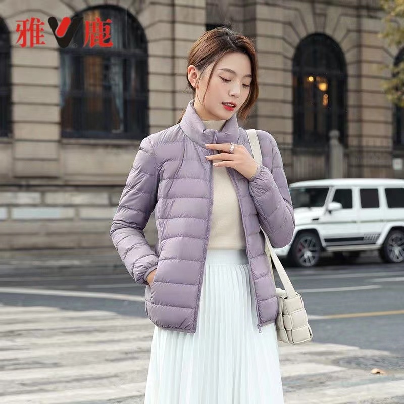 雅鹿羽绒服韩板立领冬季百搭保暖轻薄款羽绒服女短款显瘦修身女款