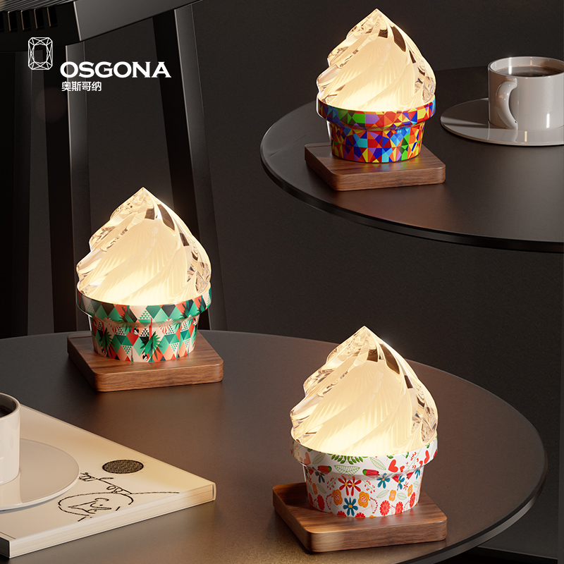 奥斯哥纳︱水晶台灯摆件卧室冰淇淋商铺商品礼品定制伴手礼︱愉悦