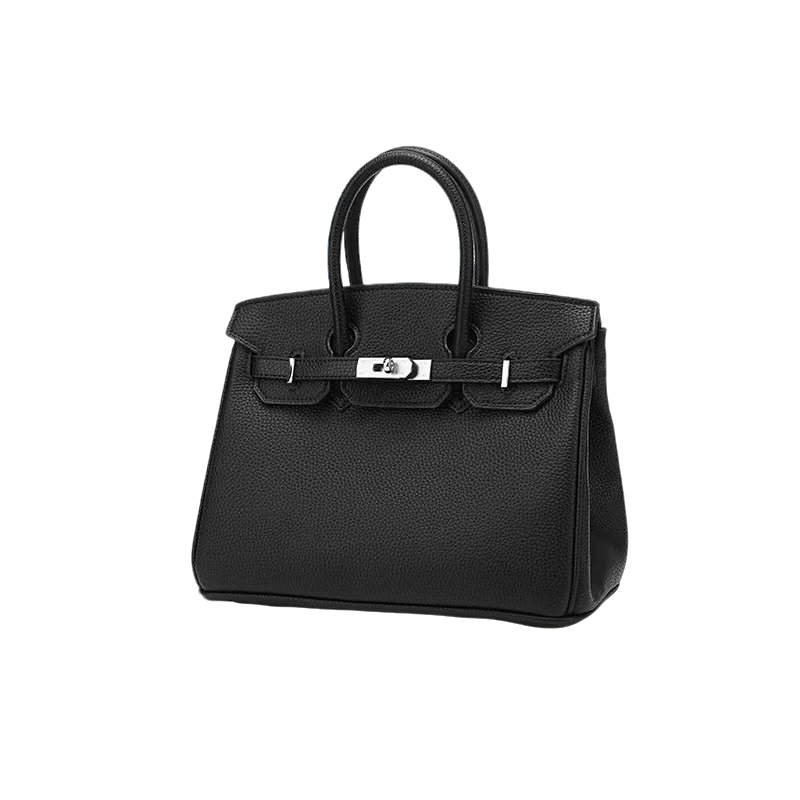 2024轻奢潮流新款时尚手提单肩斜挎女包BK20银扣黑色