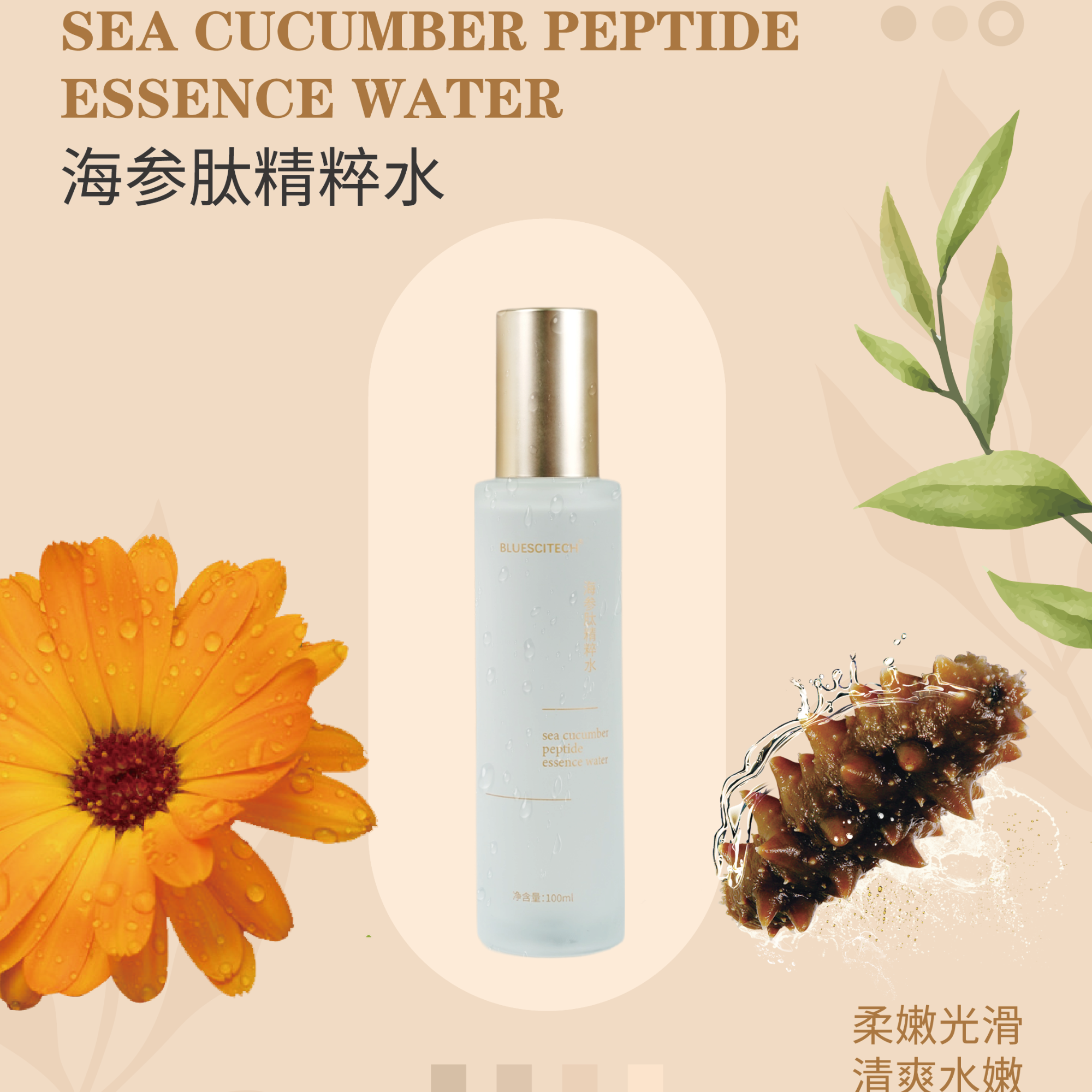 BLUESCITECH海参肽精粹水 油皮痘痘爽肤水 补水清爽